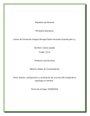 Informe 5 De Redes De Computadoras Carlos Lozada