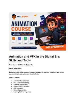 Animation and VFX in the Digital Era: Skills and Tools