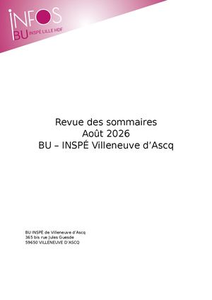 Revue Des Sommaires Aout BU