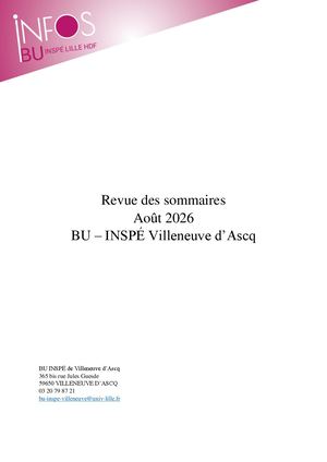 Revue Des Sommaires Aout BU