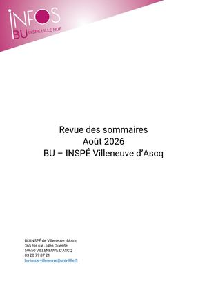 Revue Des Sommaires Aout BU
