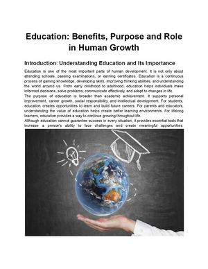 Education Benefits, Purpose And Role In Human Growth (3)