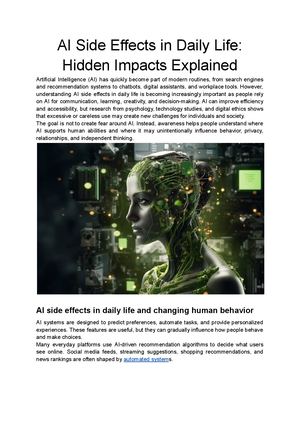 Ai Side Effects In Daily Life Hidden Impacts Explained