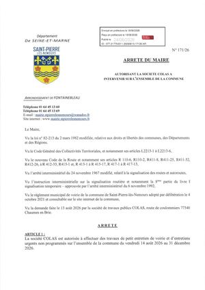 Arrete 171 26 Retour Pref