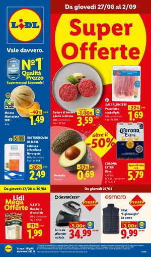 Volantino Lidl Dal 27 Agosto Al 02 Settembre 2026
