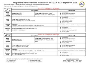 Programme Septembre 2026