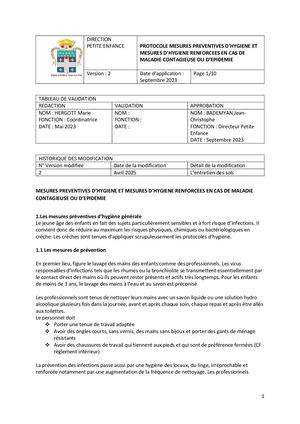 Annexe 5 - Mesures préventives d’hygiène et mesures d’hygiène renforcées en cas de maladie contagieuse ou d’épidémie