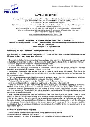 Assistant Enseignement Artistique Violon