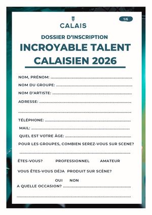 Appel à candidatures - Incroyable Talent Calaisien 2026