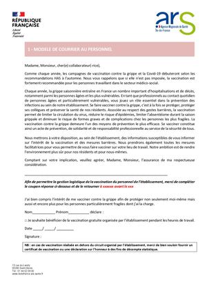 7 - Modèles De Couriers à usage Des ESMS