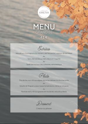 Offre MICE 2026 Menus Automne/Hiver - EMERIA Dinard