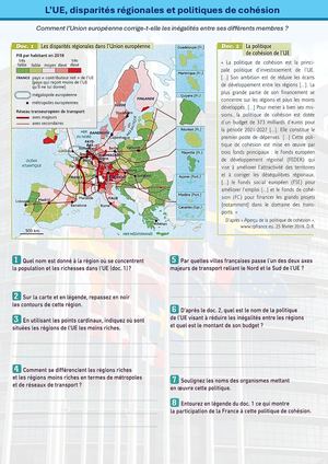 CH6 - 3e - Activité 2 - L'UE, disparités régionales et politiques de cohésion