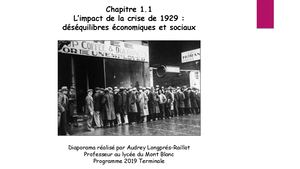 1 L’impact De La Crise De 1929