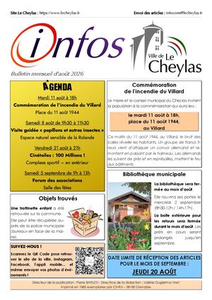 Le Cheylas - Bulletin mensuel d'août 2026