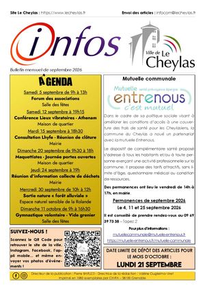 Le Cheylas - Bulletin mensuel de septembre 2026