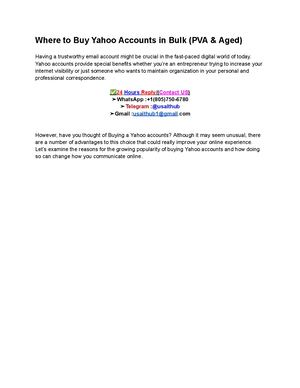 Where To Buy Yahoo Accounts In Bulk (Pva & Aged)