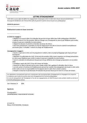 Pédagogie - Lettre d'engagement 2026 2027