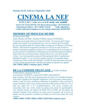 Programme La Nef Grenoble 19 Au 25 Aout
