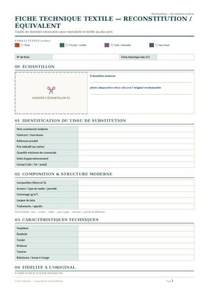 Matériauthèque - Fiche technique de reconstitution
