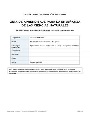 Guia Aprendizaje Ciencias Naturales Abp Indagacion