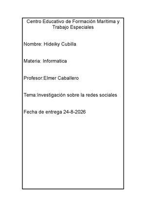Redes Sociales Hideiky Cubilla