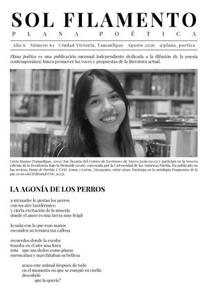 Plana poética: Sol filamento / No. 63 / Agosto 2026