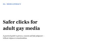 Safer Clicks for Adult Gay Media