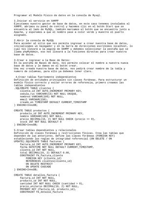 Programación Del Modelo Físico De La Base De Datos