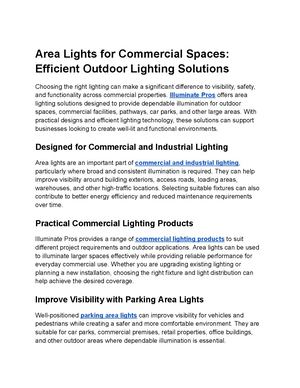 Area Lights For Commercial Spaces Efficient Outdoor Lighting Solutions