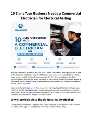 10 Signs Your Business Needs a Commercial Electrician for Electrical Testing