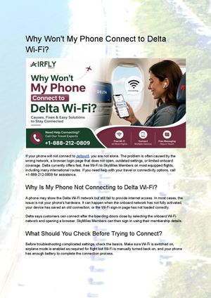 Why Won't My Phone Connect To Delta Wi Fi