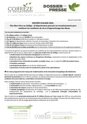 Dossier De Presse Rentrée Scolaire 2026