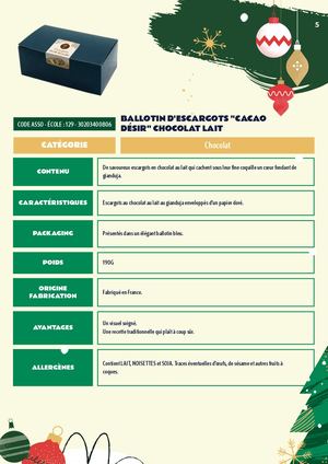 BALLOTIN D'ESCARGOTS _CACAO DÉSIR_ CHOCOLAT LAIT