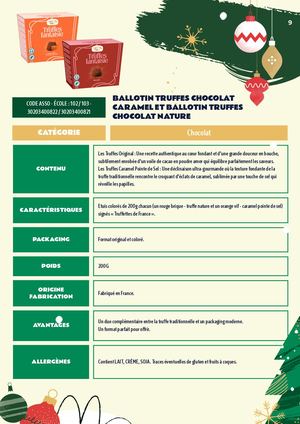 BALLOTIN TRUFFES CHOCOLAT CARAMEL Et Ballotin Truffes Chocolat Nature