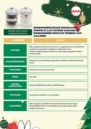 BONBONNIÈRE BILLES CHOCOLATÉES CHOCOLAT LAIT SAVEUR CARAMEL Et BONBONNIÈRE NOUGATS TENDRES AUX AMANDES