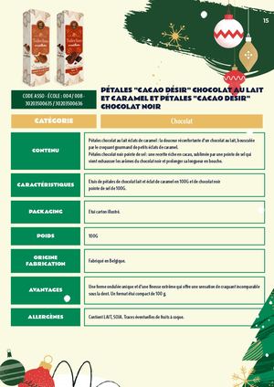 PÉTALES _CACAO DÉSIR_ CHOCOLAT AU LAIT ET CARAMEL Et PÉTALES _CACAO DÉSIR_ CHOCOLAT NOIR