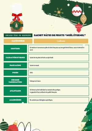 SACHET PÂTES DE FRUITS “NOËL ÉTERNEL”.