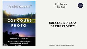 "A ciel ouvert" : Concours photo 2026 du Pays-Lecture