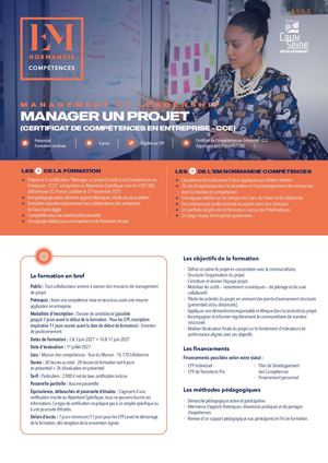 Formation Fiche "Manager Un Projet" EMN - Caux Seine développement