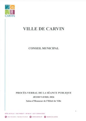 PROCÉS-VERBAL SÉANCE DU CONSEIL MUNICIPAL JEUDI 9 AVRIL 2026