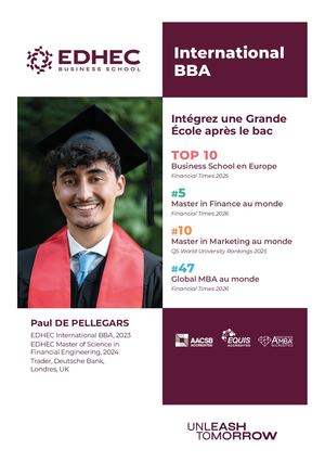 EDHEC International BBA - Aout 2026