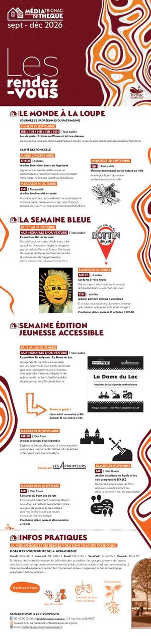 Programmation médiathèque de Trignac Septembre-Décembre