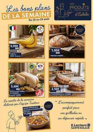 Bons plans du 26 au 29 août