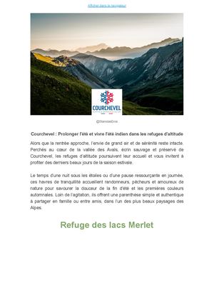 CP Prolonger L'été Avec Les Refuges En Altitude