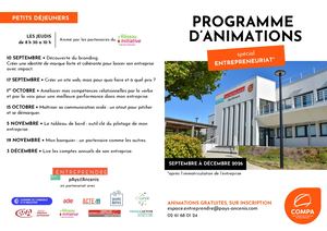 Programme D’animations Entrepreneuriat / Septembre Décembre 2026