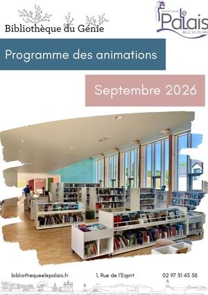 Programme Animations Bibliotheque Du Génie Septembre 2026