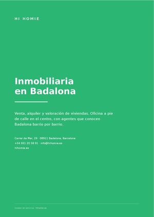 Hi Homie · Inmobiliaria en Badalona · Dossier de servicios