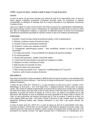La perte de chance