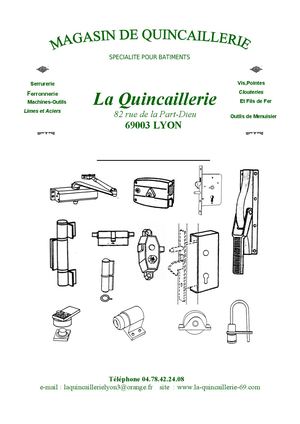 Catalogue la quincaillerie