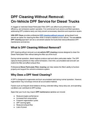 Dpf Cleaning Without Removal On Vehicle Dpf Service For Diesel Trucks